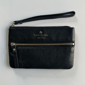 Kate Spade Black Leather Wristlet